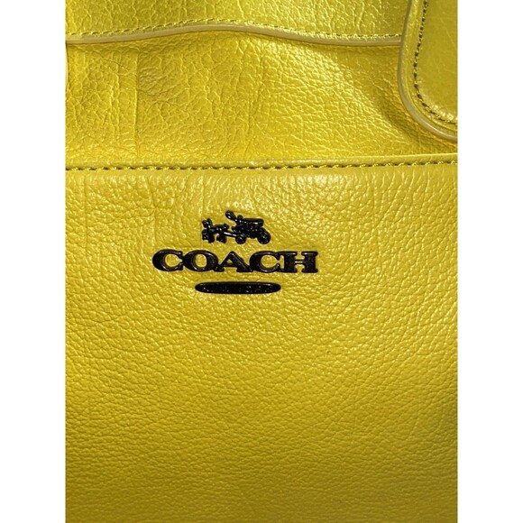 COACH MICKIE GRAIN LEATHER SHOULDER BAG SATCHEL YELLOW #F34040 Easter Ready - Picture 2 of 15